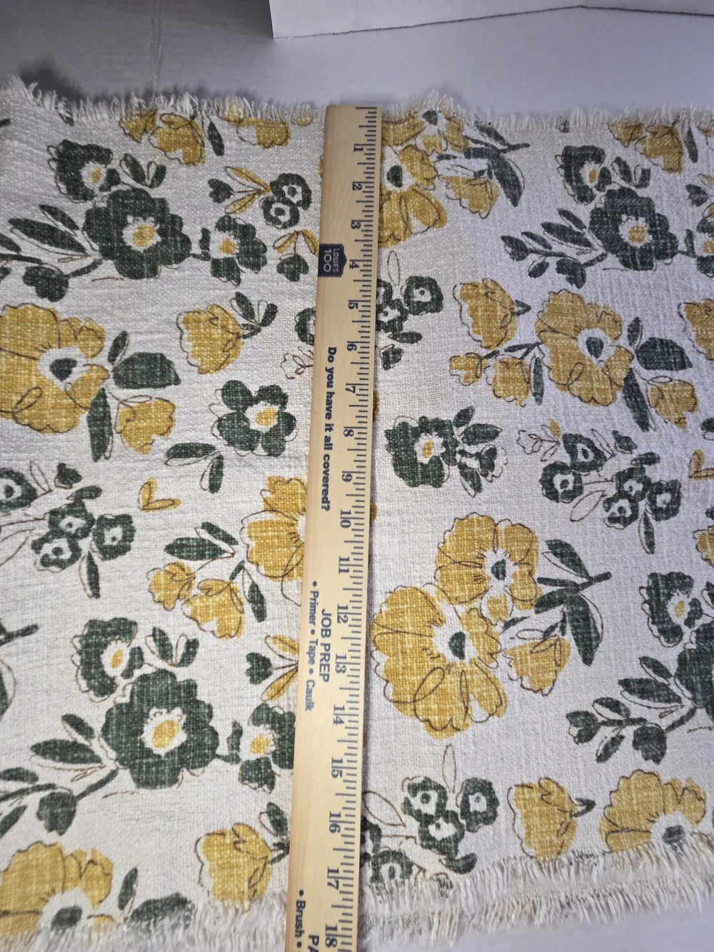 Cynthia Rowley Yellow & Green Floral Fringe Table Runner